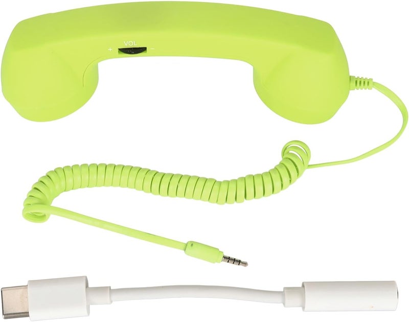 Beufee Retro Phone Handset, Telephone Handset for Cellphone with 3.5mm Jack Mobile Phone Receiver Old Telephone Headset Handheld Receiver for Cell Phone(Green) - Image 1